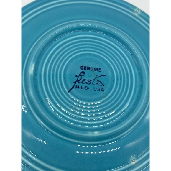 Homer Laughlin Fiesta Classic Rim 7 1/4 Inch Salad Plate in Turquoise - Picture 3 of 3